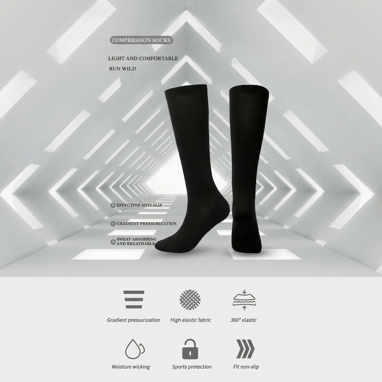 1 Pair Recovery Compression Socks